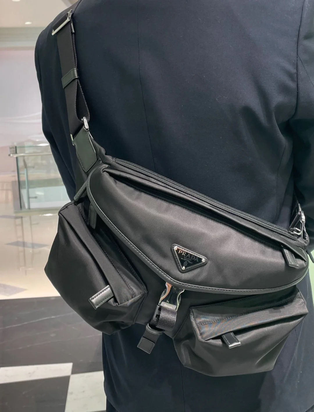 PR Re-Nylon Waist bag Chest bag 1824082603