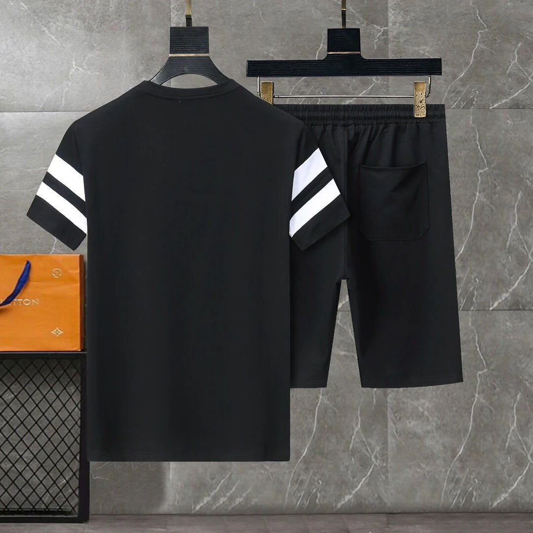 New Men's Trendy Suit Round Neck T-shirt Suit 1024070108