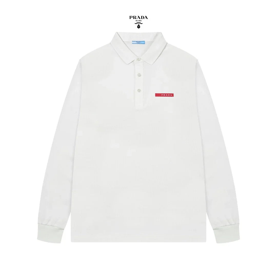 New Men's Business Casual Long-Sleeve Collared Polo Shirt 1025110407