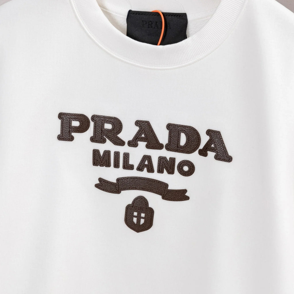 Crew neck leather printed sweatshirt 1425121102