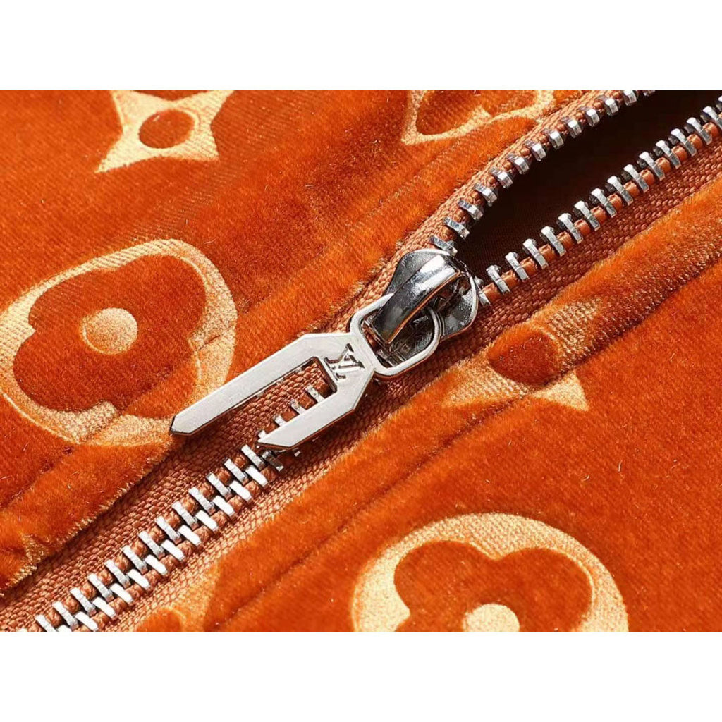 V Orange Embroidered VeVVet Suit LXYMC23021503