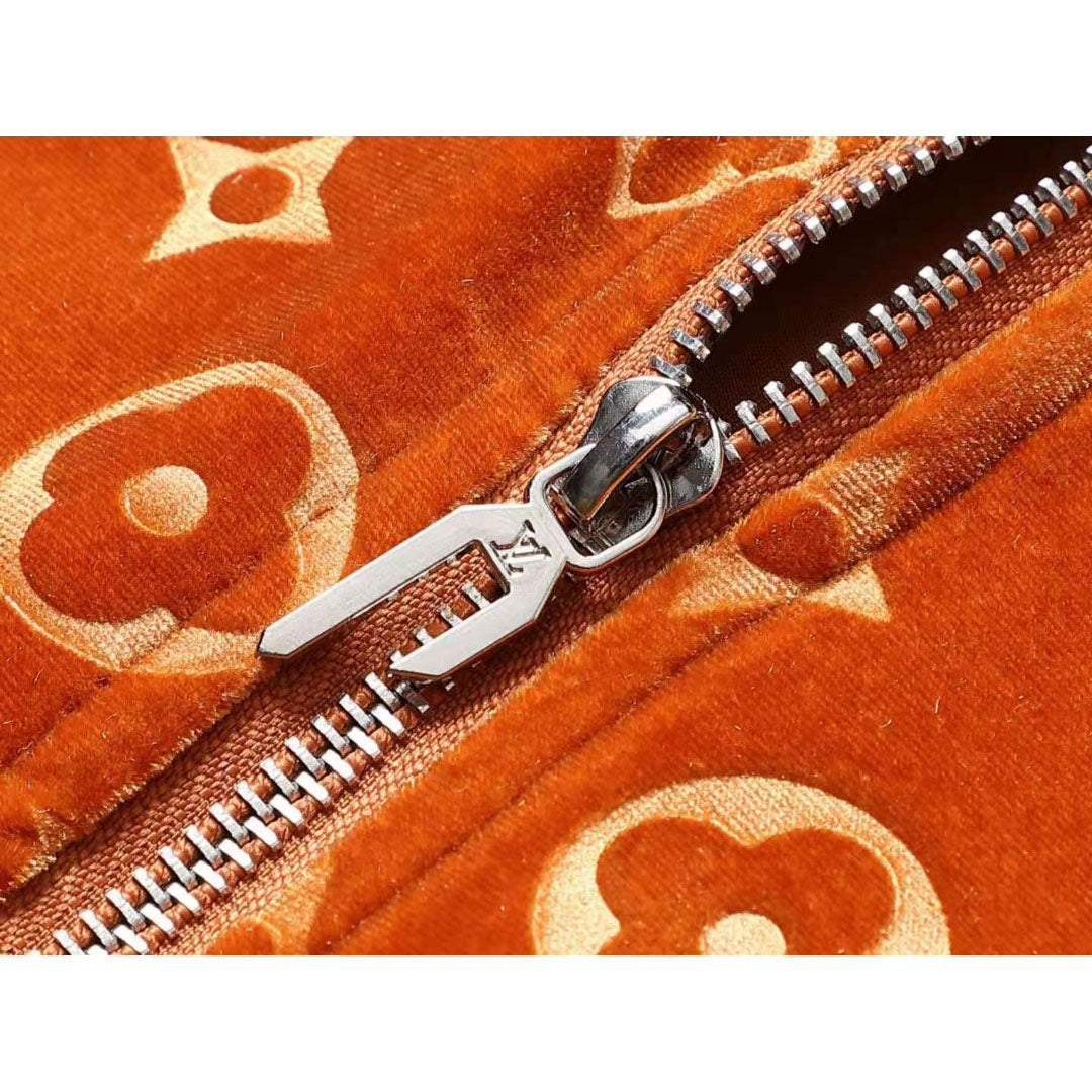 V Orange Embroidered VeVVet Suit LXYMC23021503