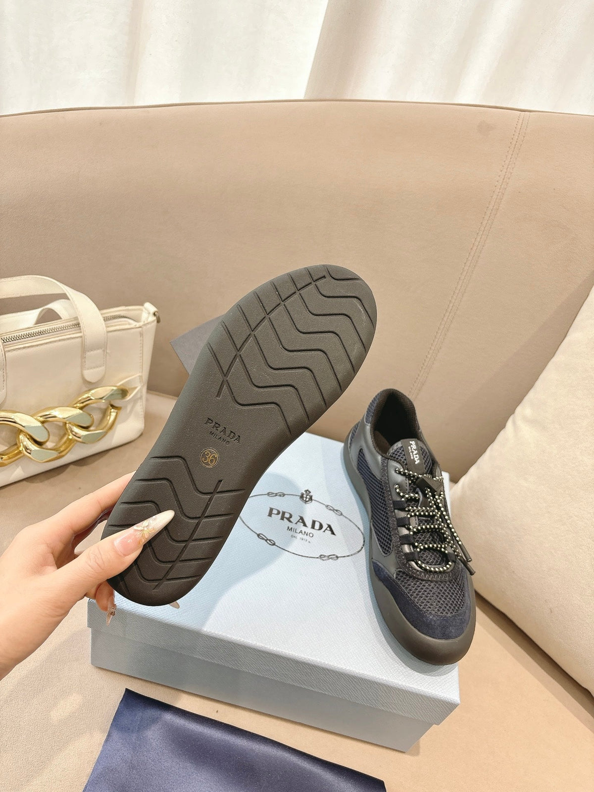 PR Speedrock leather and mesh fabric sneakers 1826051401