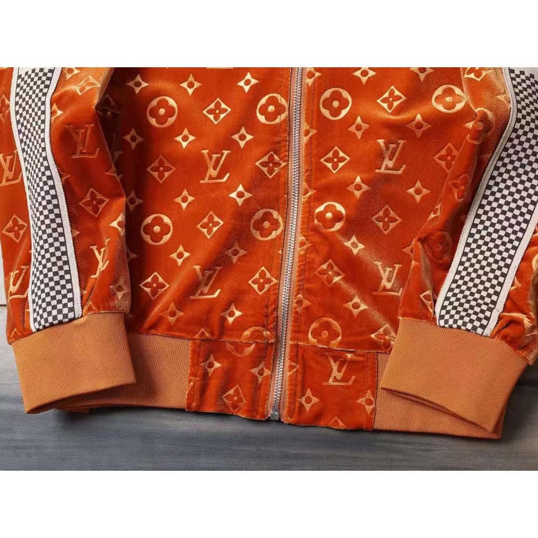 V Orange Embroidered VeVVet Suit LXYMC23021503