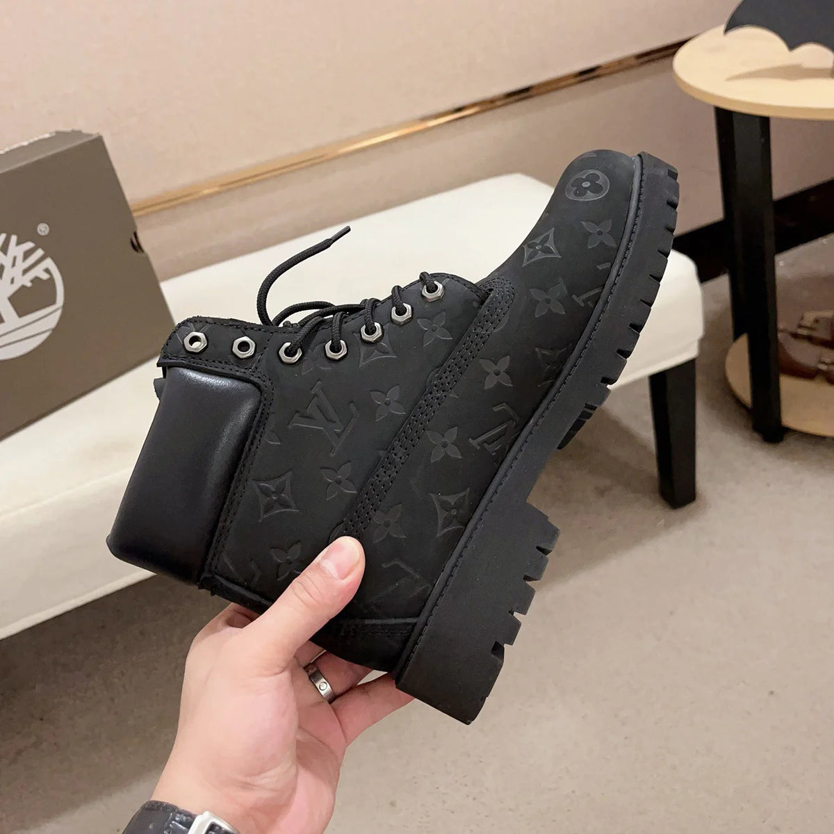 New fashion printed couple's short boots 1024101705