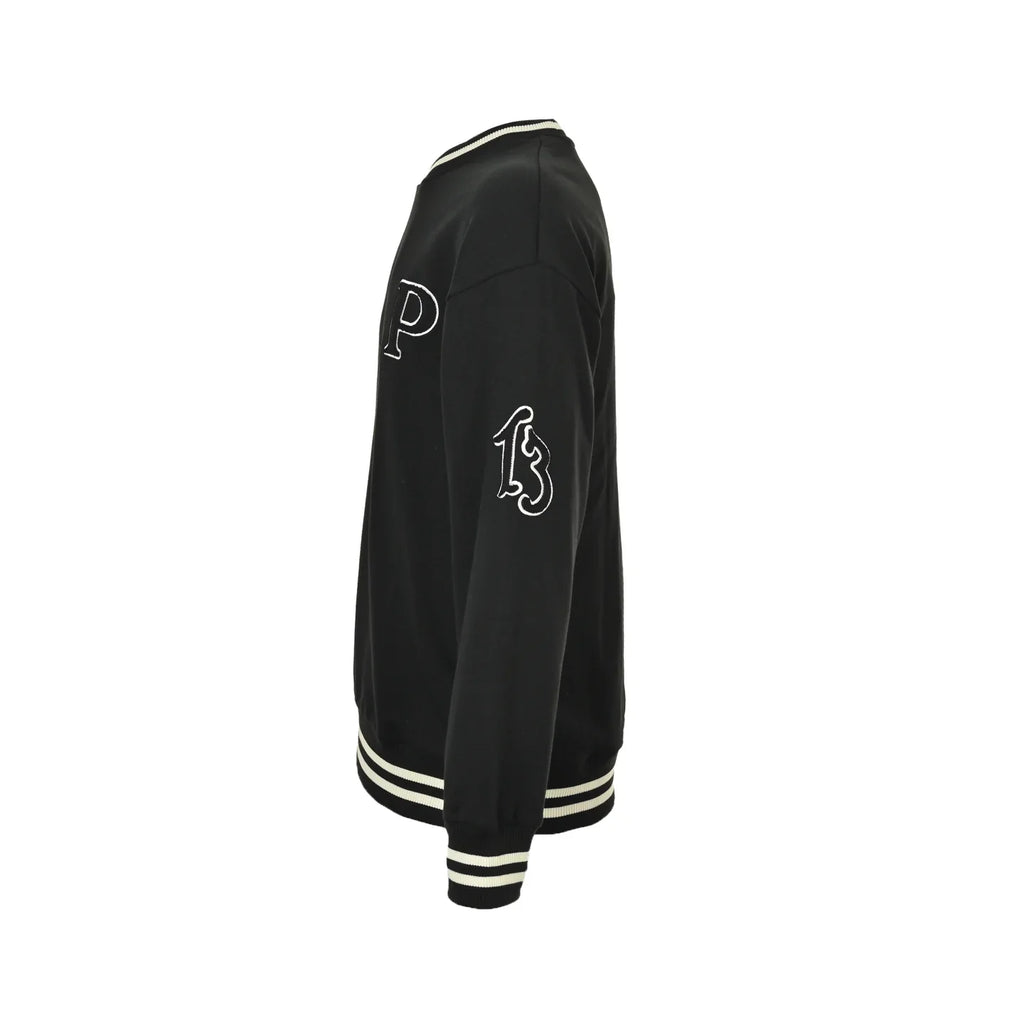 Color-blocked embroidered crewneck sweatshirt 1426011207