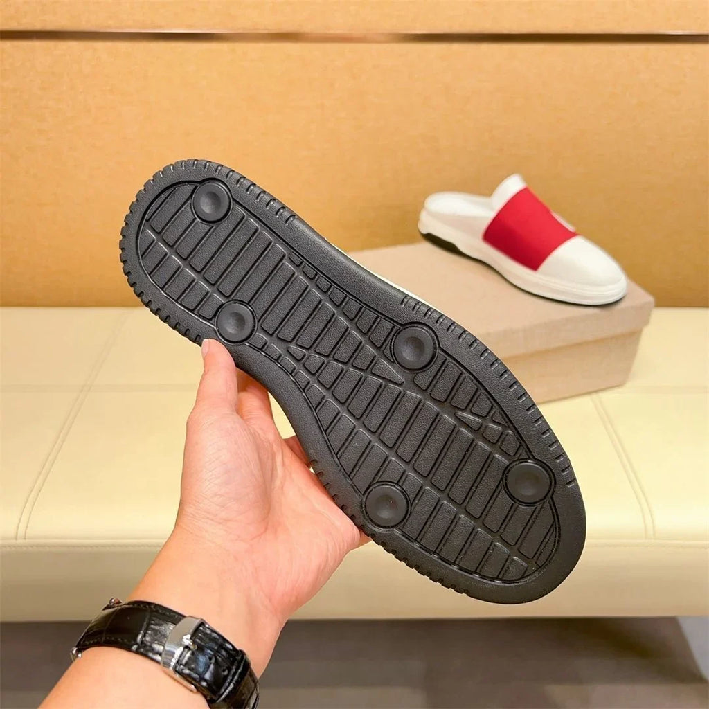 New Breathable Sneakers All-match Slip-on Leather White Shoes 1024080204