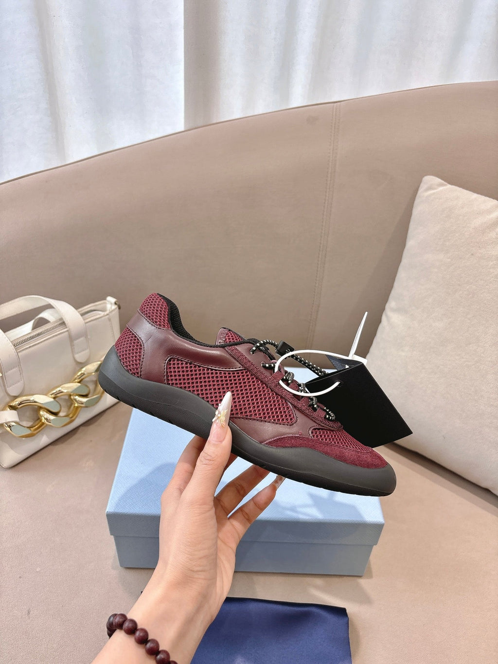 PR Speedrock leather and mesh fabric sneakers 1826051401