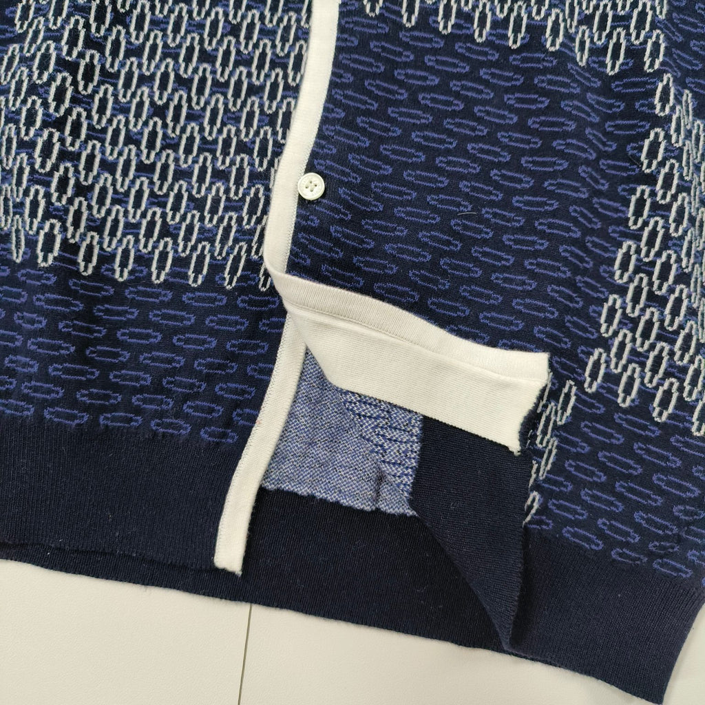 VV  Checkerboard mercerized cotton knitted short sleeves 1825022817