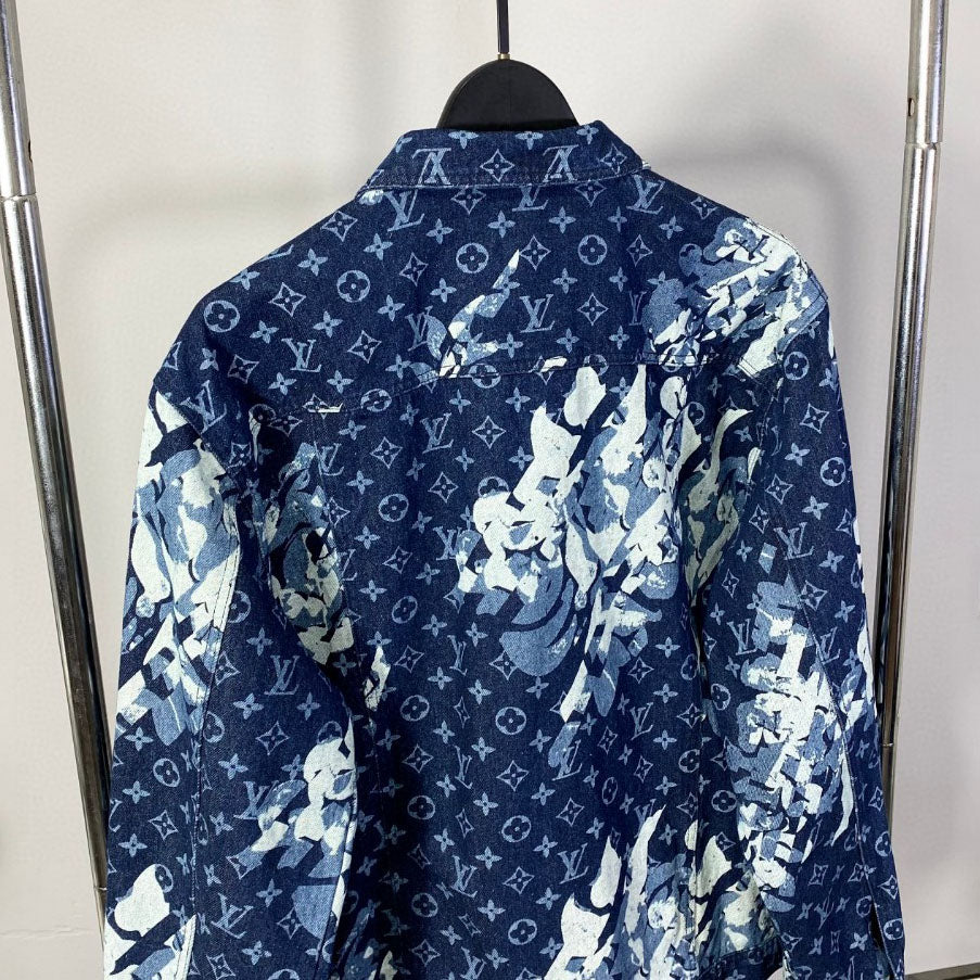 Floral print denim jacket jacket 1824100906