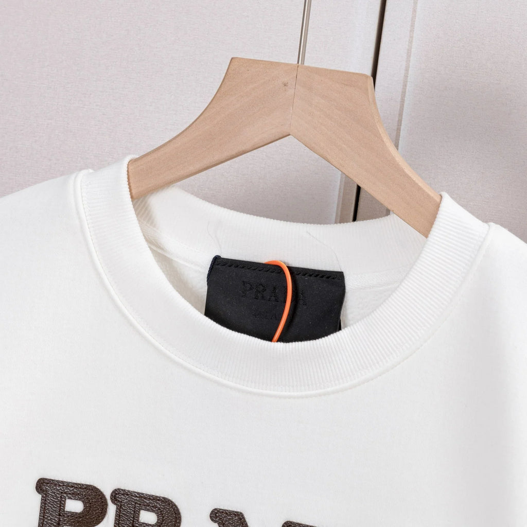 Crew neck leather printed sweatshirt 1425121102