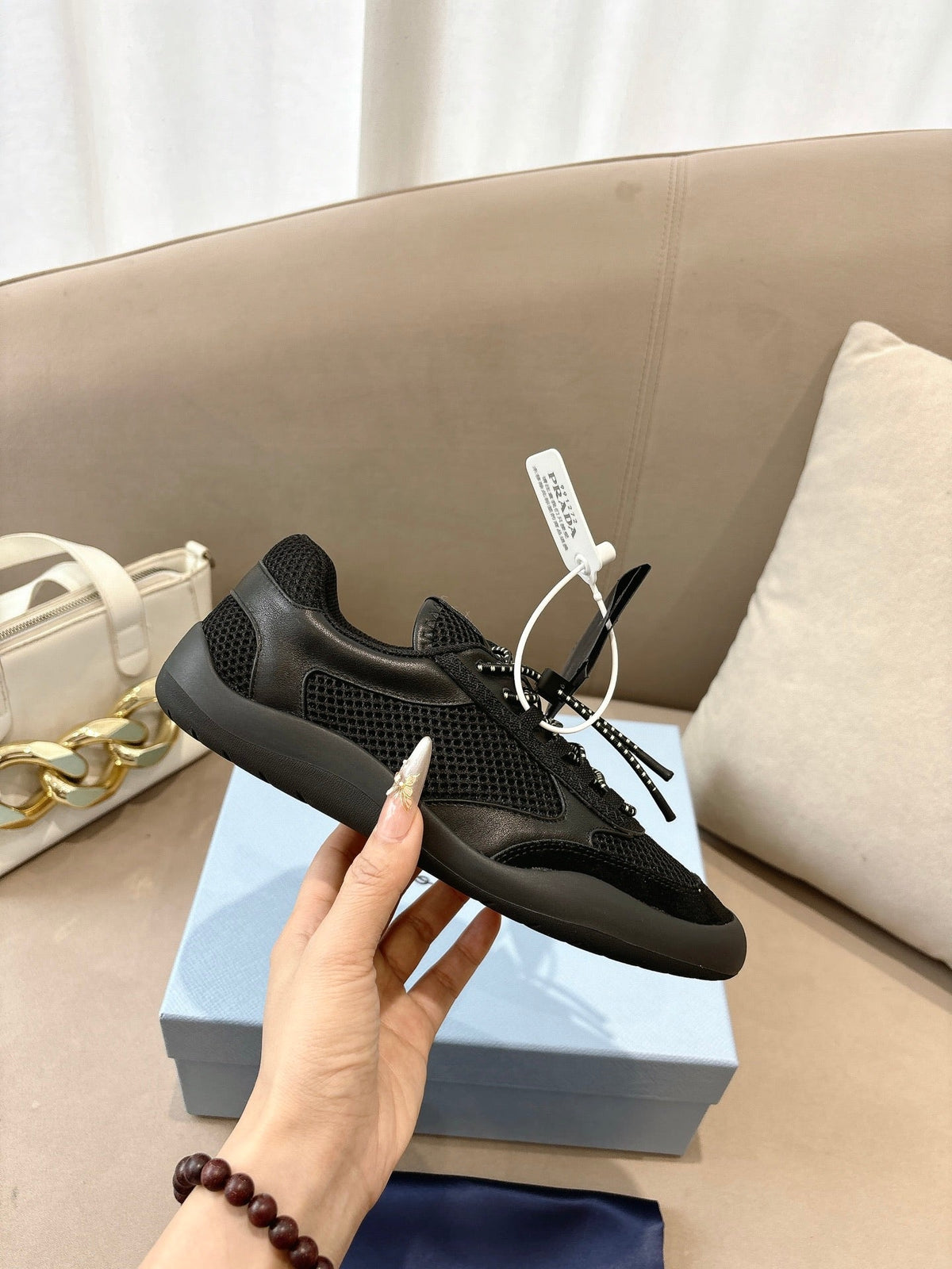 PR Speedrock leather and mesh fabric sneakers 1826051401