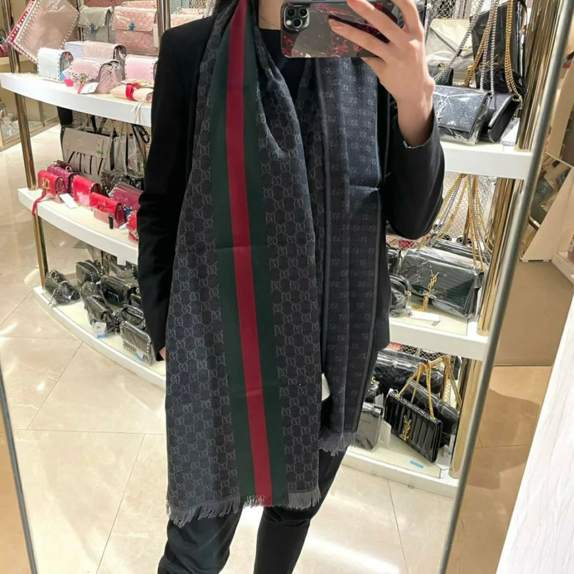 Unisex Double G Wool Scarf 1025110307