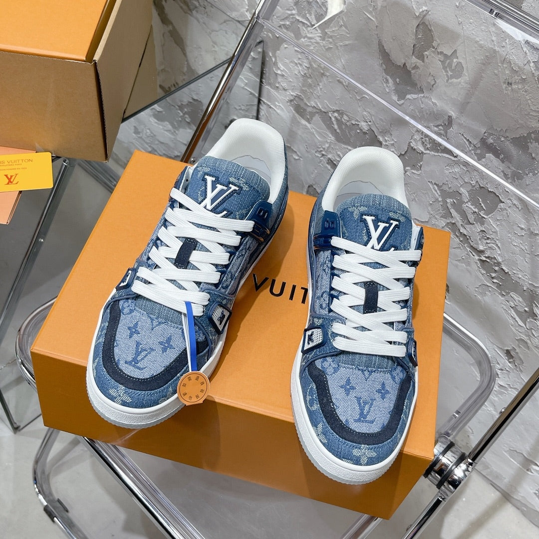 Monogram Denim Trainer Sneakers 1A7S51