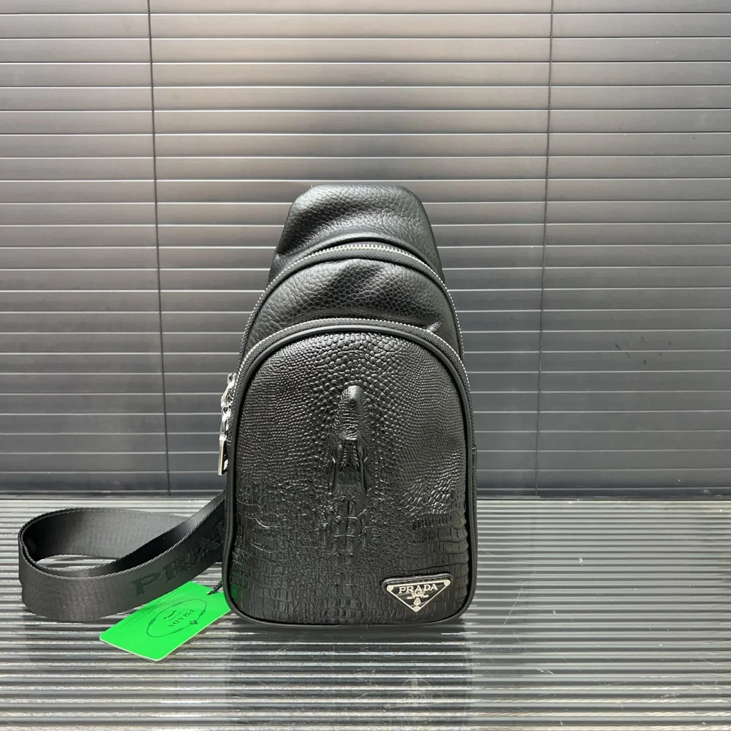 Crocodile Print Men's Crossbody Shoulder Bag 1025040302