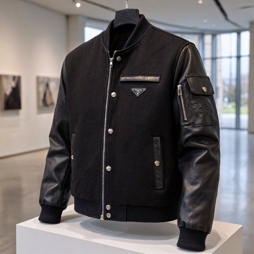 PRA 26ss Men's Dark‑Style Varsity Jacket SJ1326082713