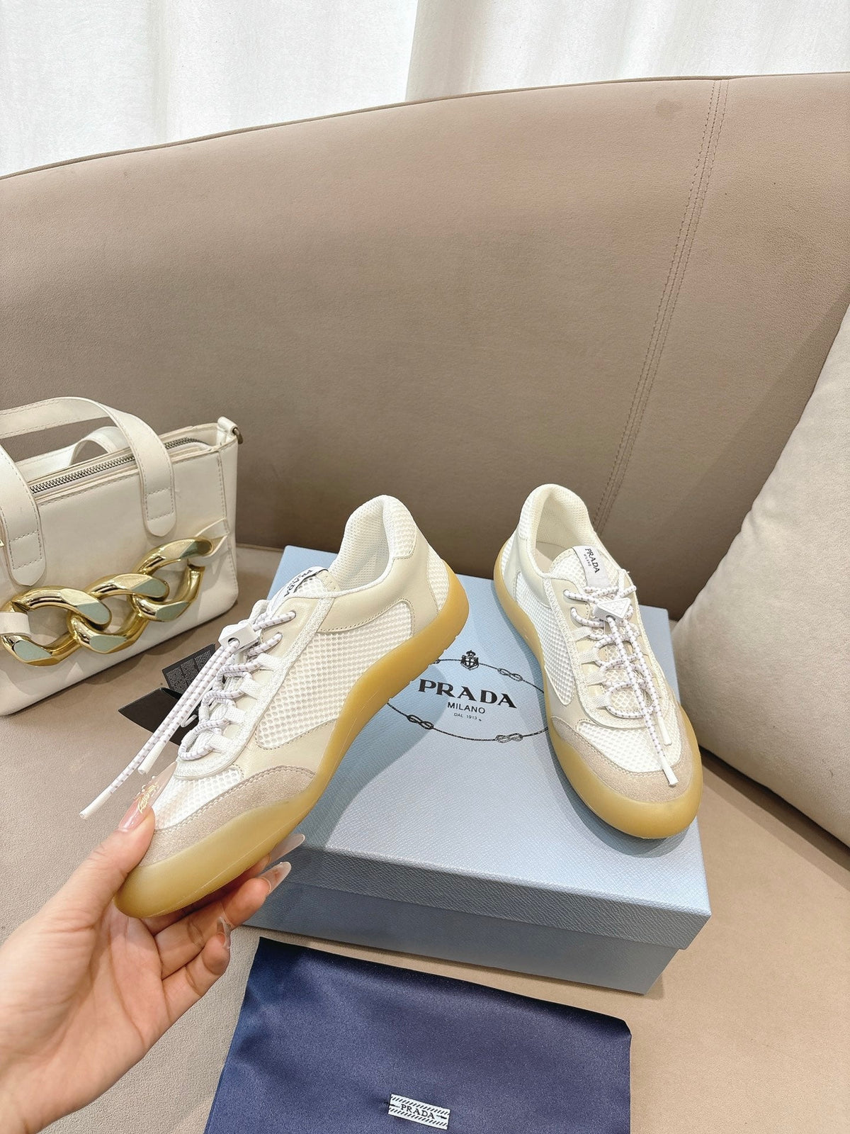 PR Speedrock leather and mesh fabric sneakers 1826051401