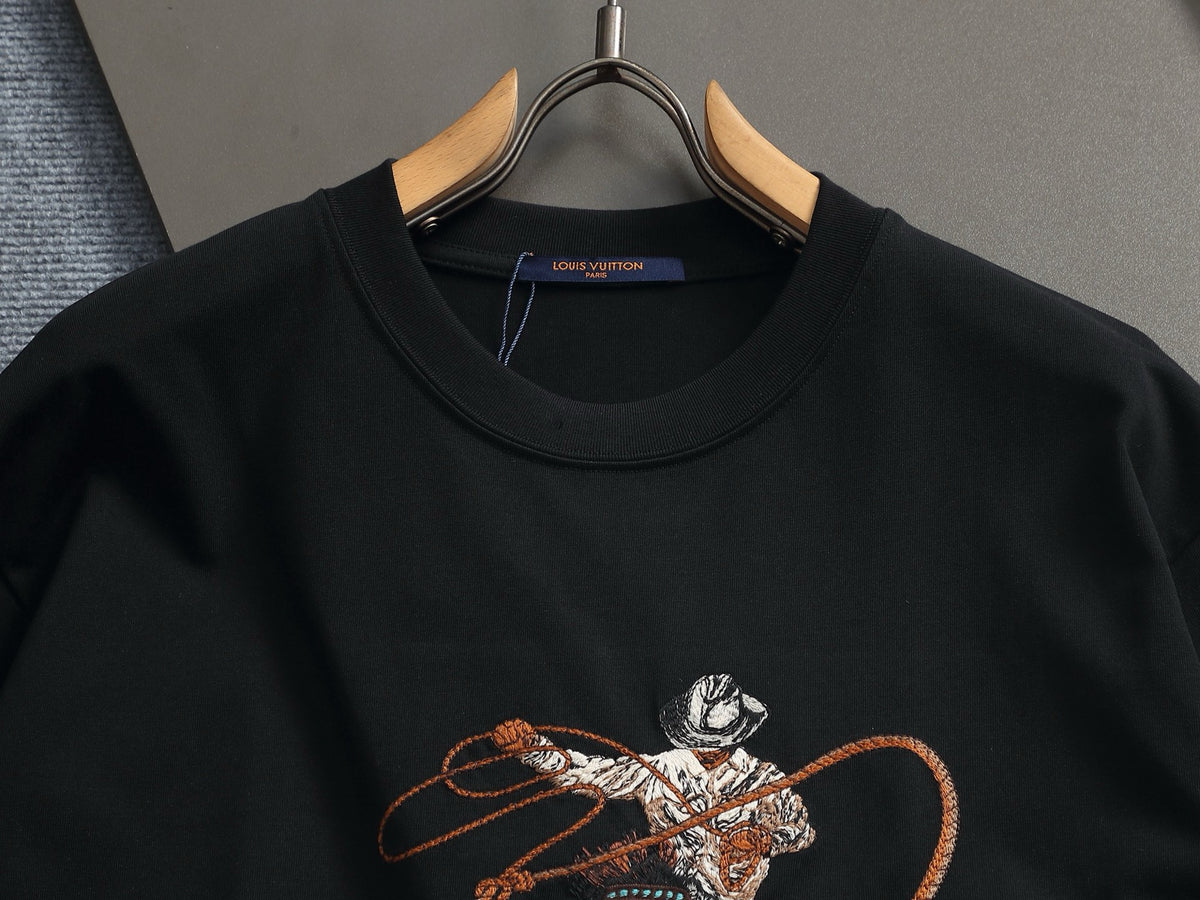 Embroidered Western cowboy short-sleeved T-shirt 1426013008