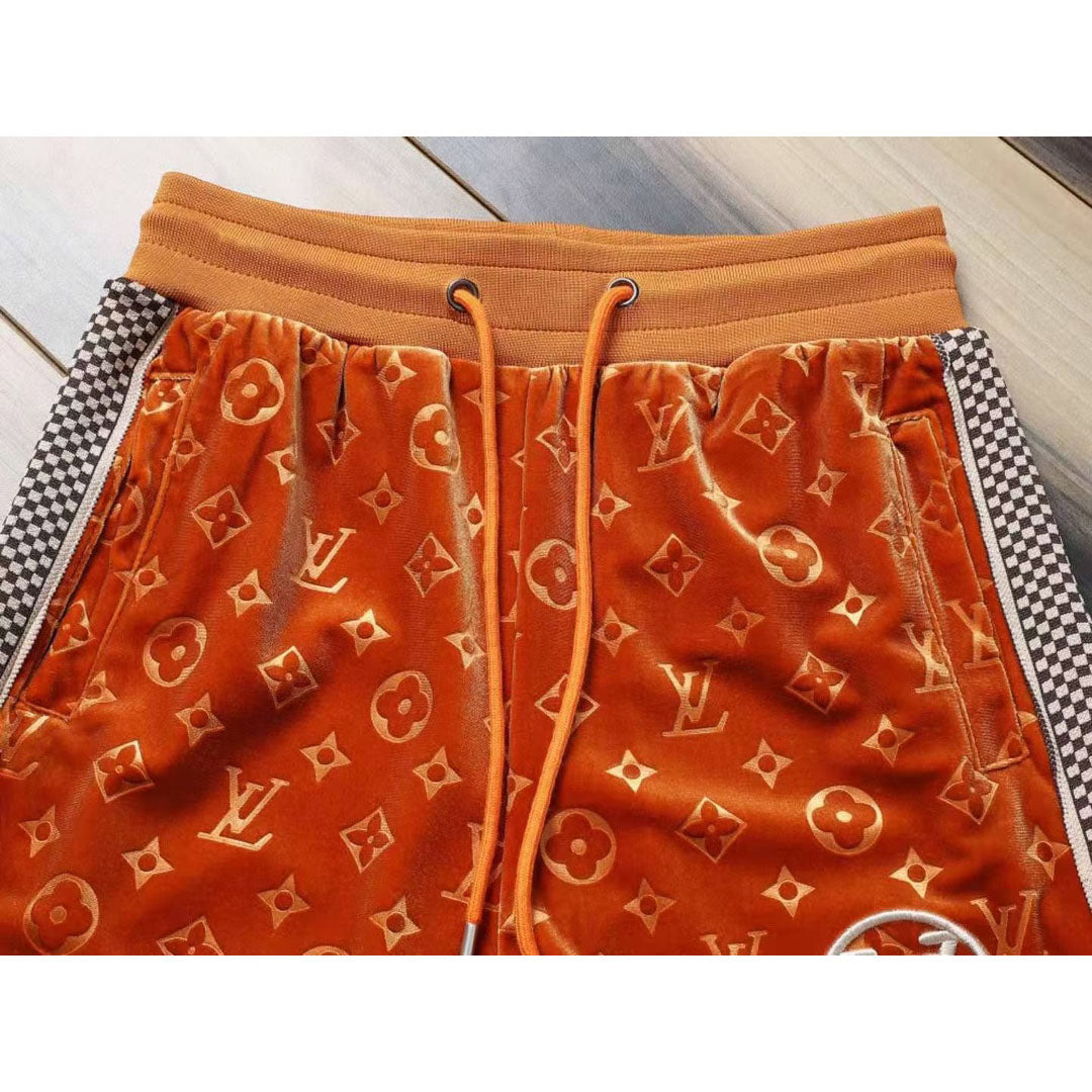 V Orange Embroidered VeVVet Suit LXYMC23021503