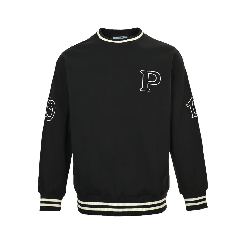 Color-blocked embroidered crewneck sweatshirt 1426011207