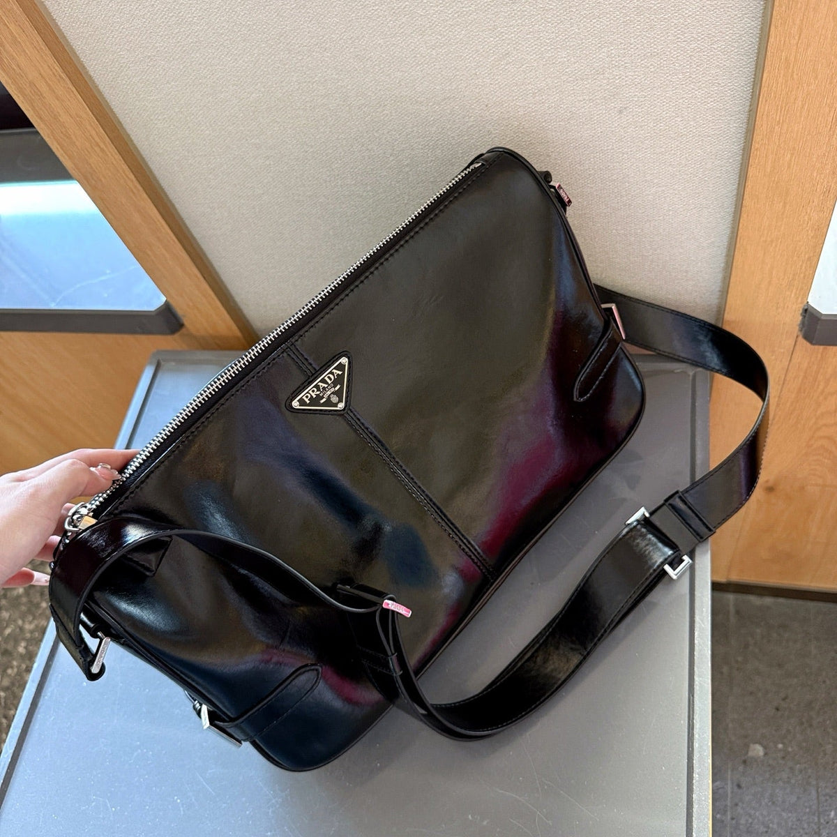 PR Soft leather messenger bag 1825061815