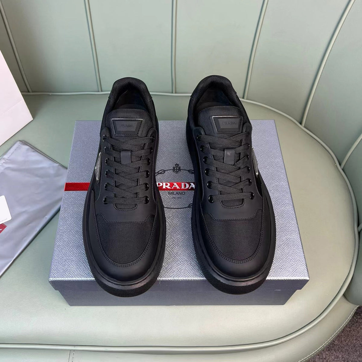 New breathable leather and canvas sneakers 1824041902