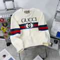 GUI 24ss red and blue striped print sweatshirt 1824102213
