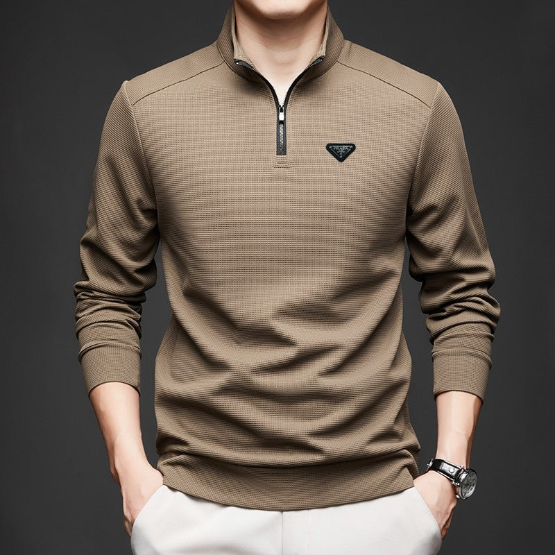 PR Half-zip stand collar top 1824091108