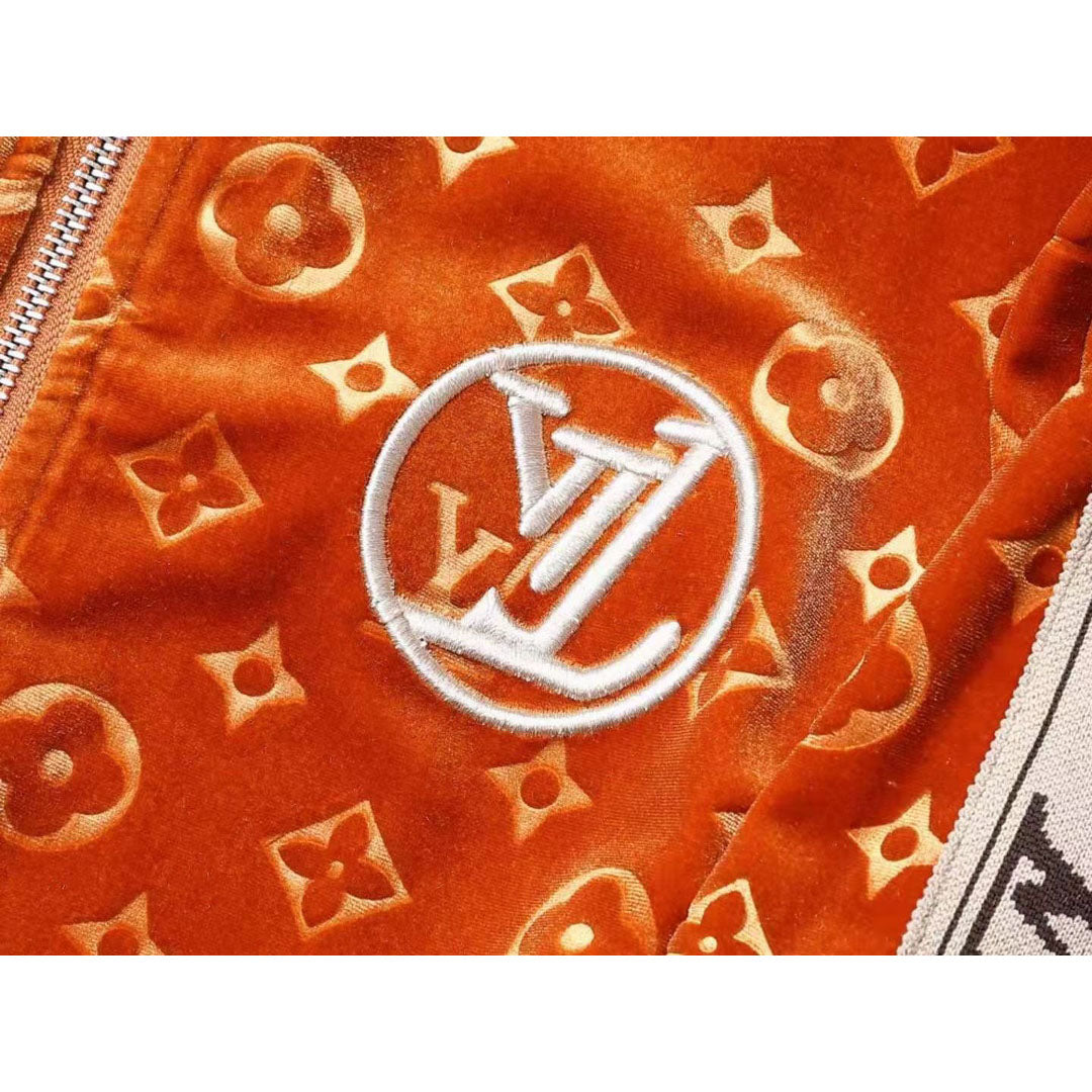 V Orange Embroidered VeVVet Suit LXYMC23021503