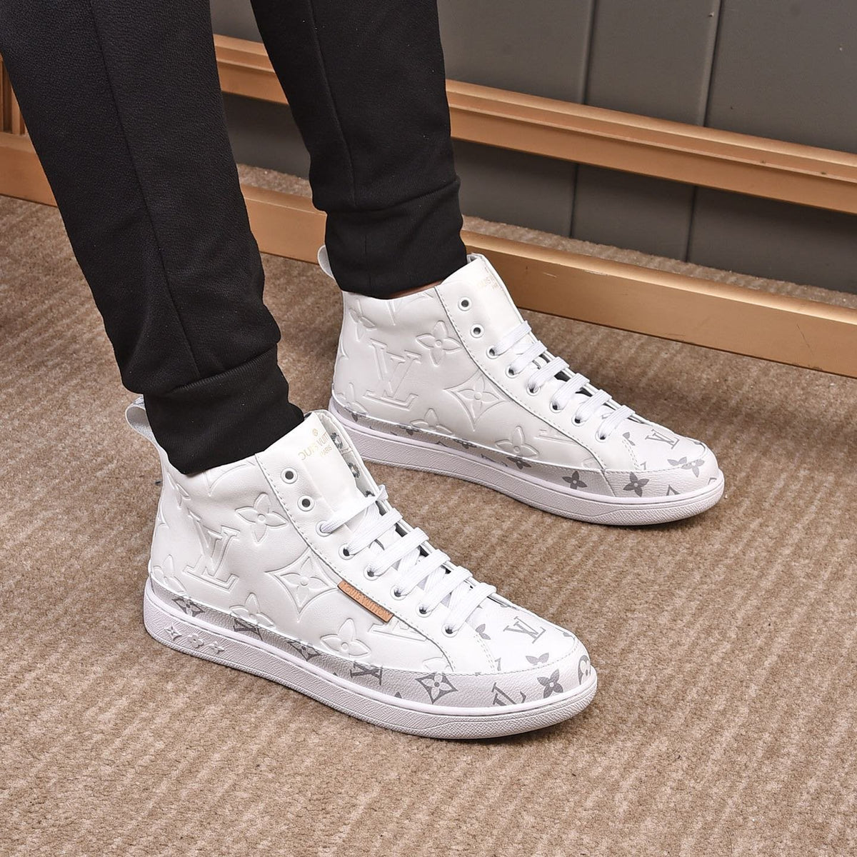 Luxury Pattern Two Tone Trendy High-top Shoes