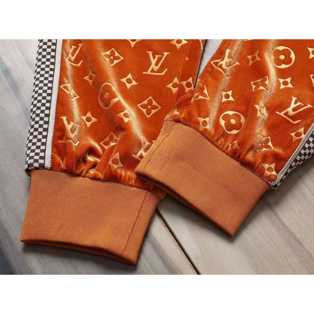 V Orange Embroidered VeVVet Suit LXYMC23021503