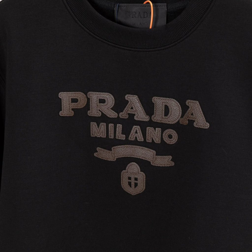 Crew neck leather printed sweatshirt 1425121102