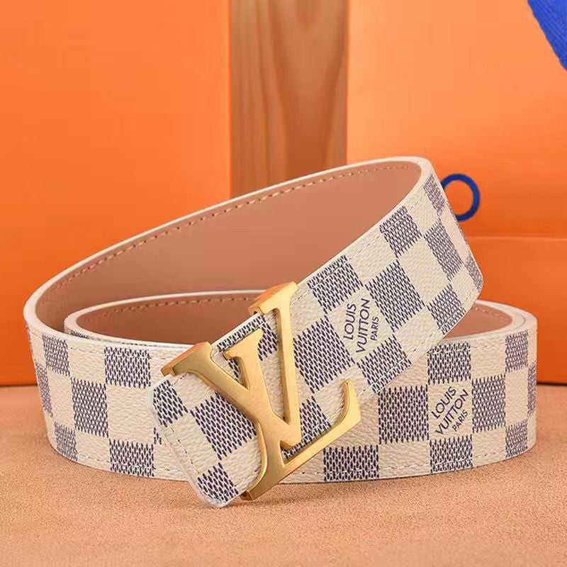 New men's belt high-grade letter leather business belt all-match casual pants belt