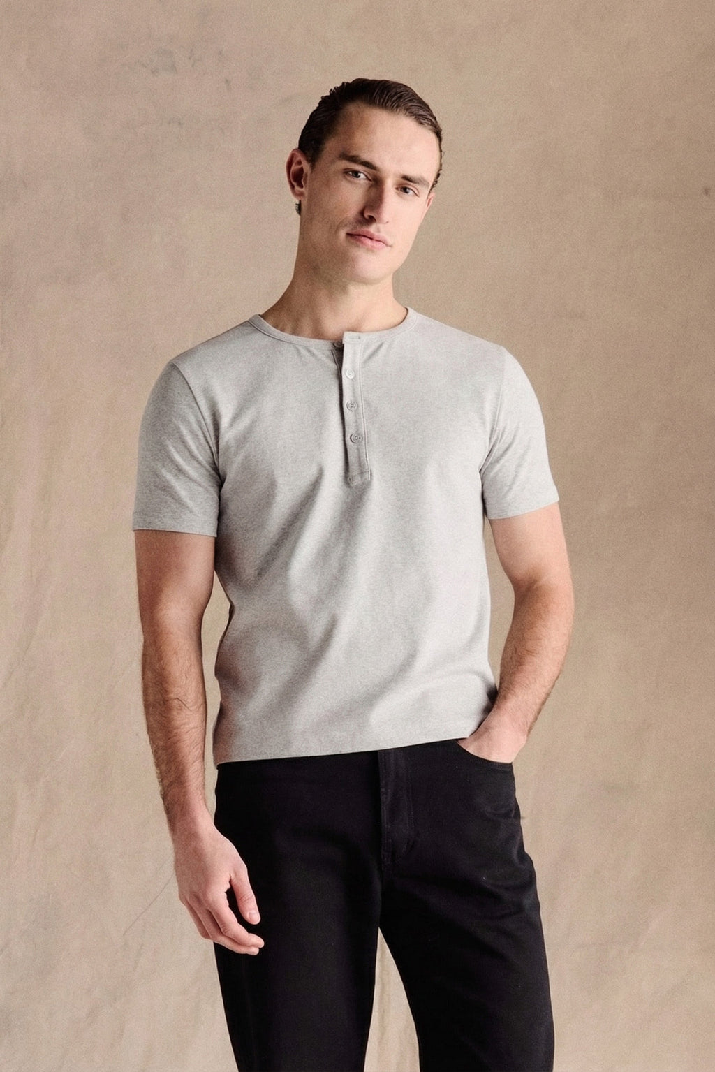 Henley Short Sleeve | Grey