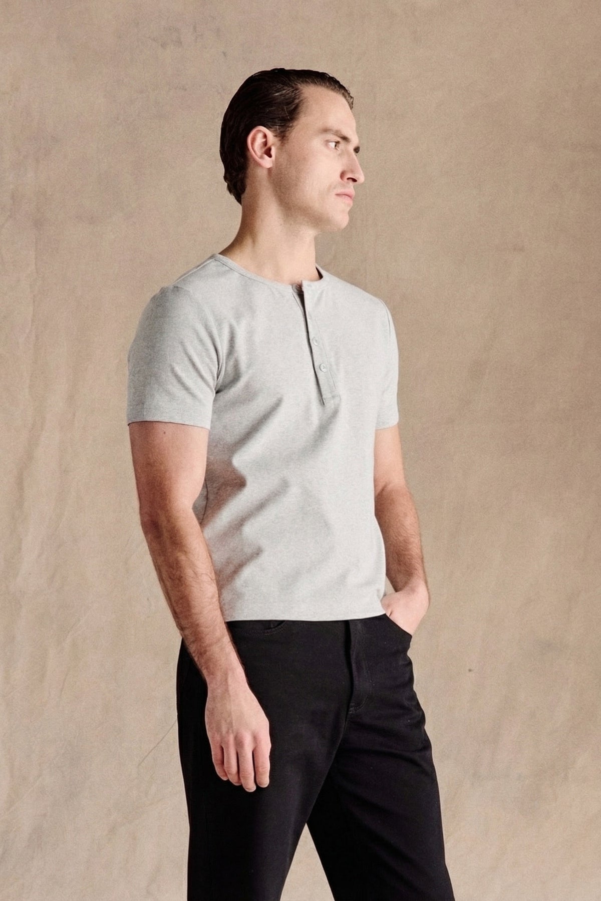 Henley Short Sleeve | Grey