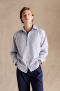 Delon Pinstripe Shirt | Dark Blue