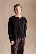 Riviera Slub Henley | Black