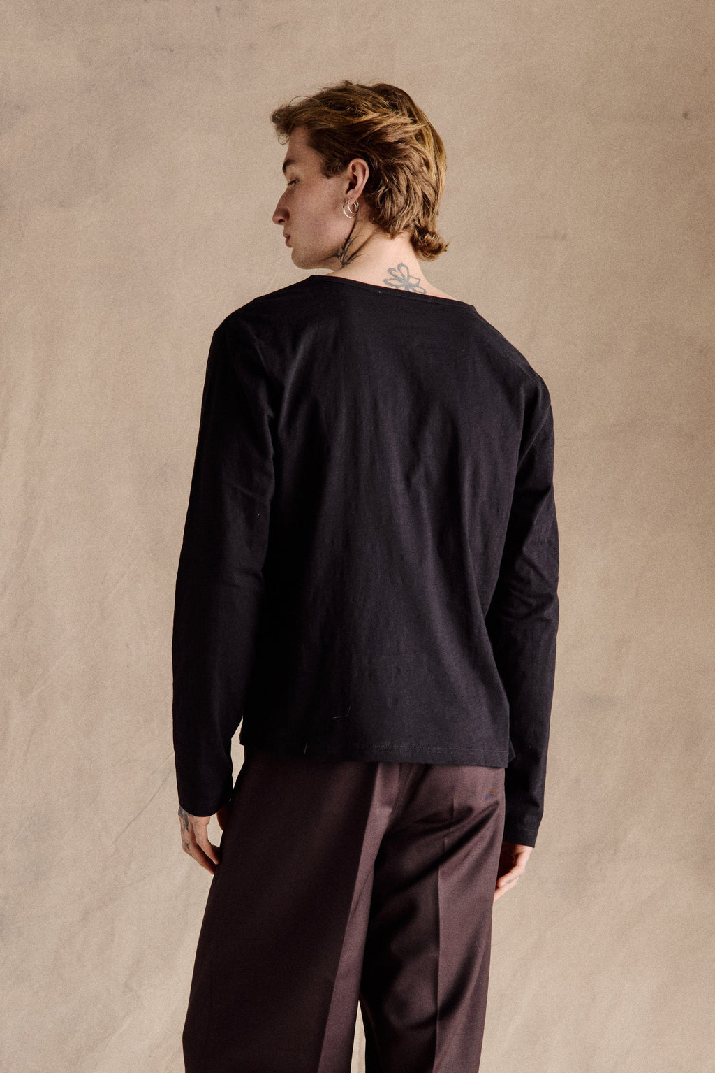Riviera Slub Henley | Black