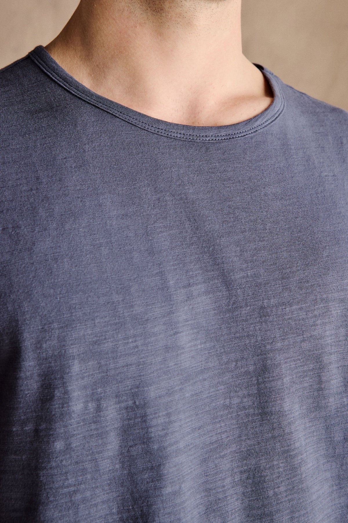 Steve Slub Cotton Tee | Navy