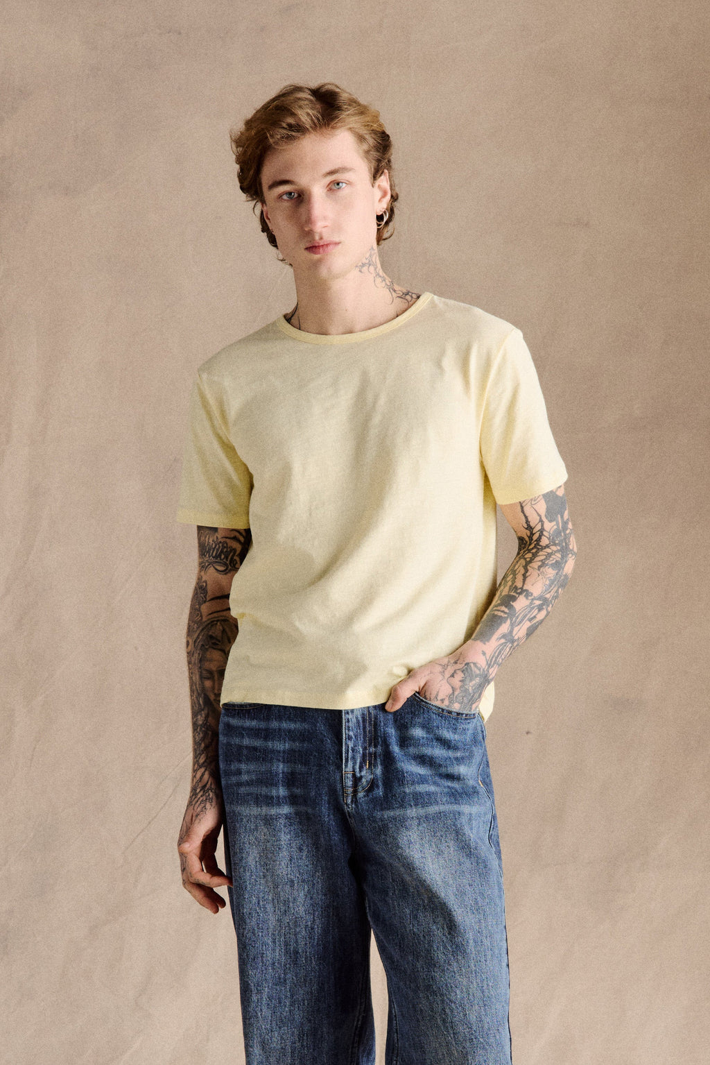 Steve Slub Cotton Tee | Yellow