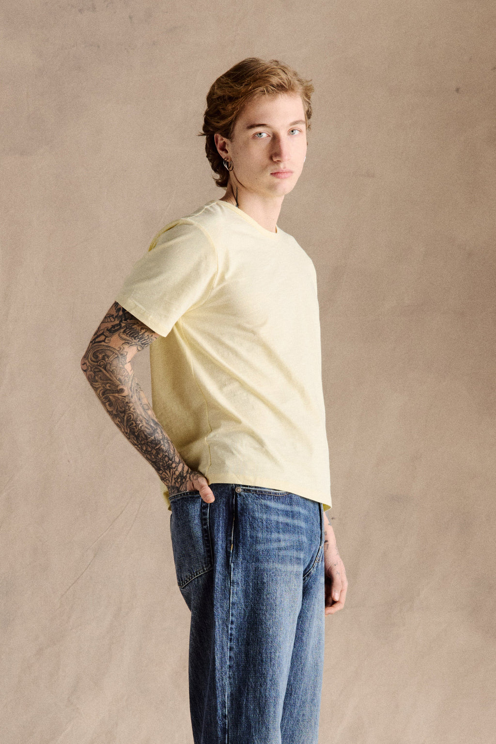 Steve Slub Cotton Tee | Yellow