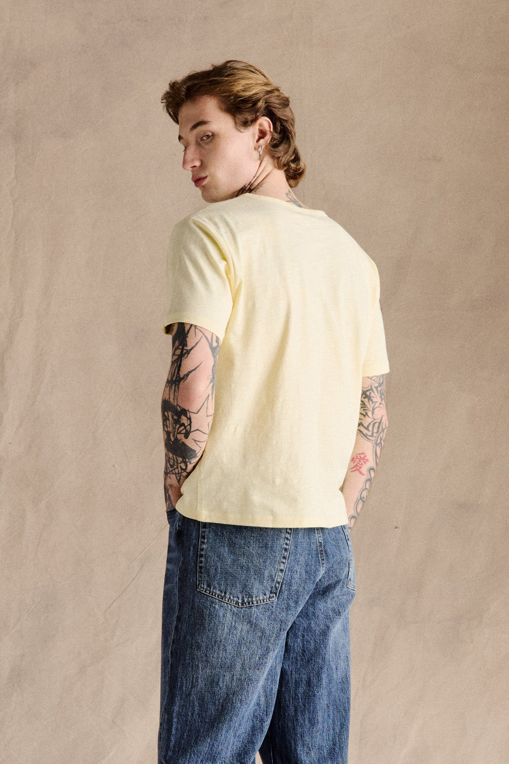 Steve Slub Cotton Tee | Yellow