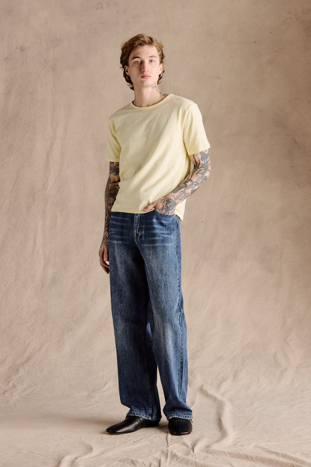 Steve Slub Cotton Tee | Yellow