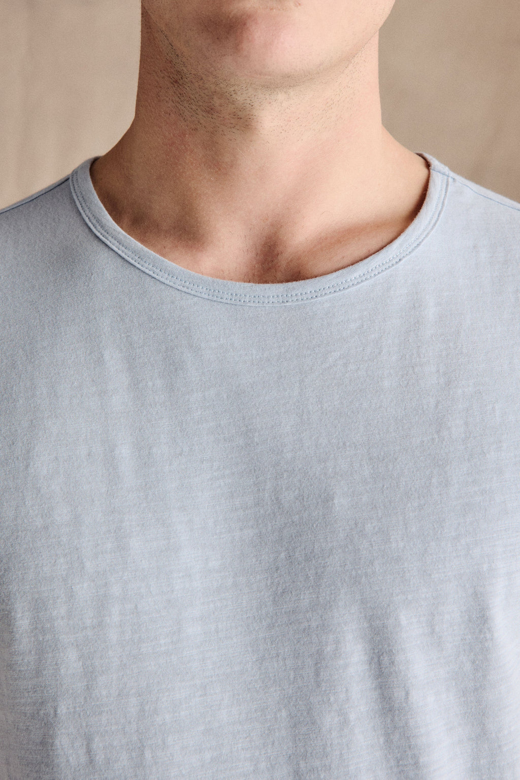 Steve Slub Cotton Tee | Light Blue