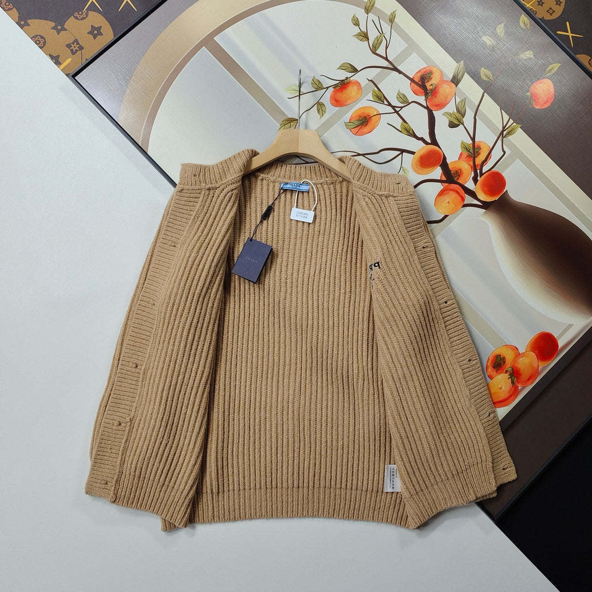 PD Chunky Needle Embroidery Wool Cardigan 1825102013