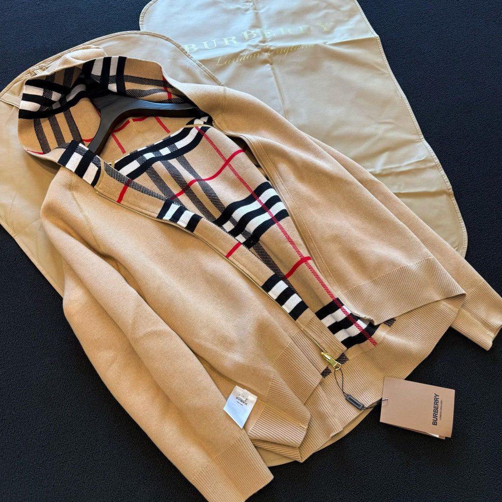 Classic double-sided hooded loose cardigan 1024102321