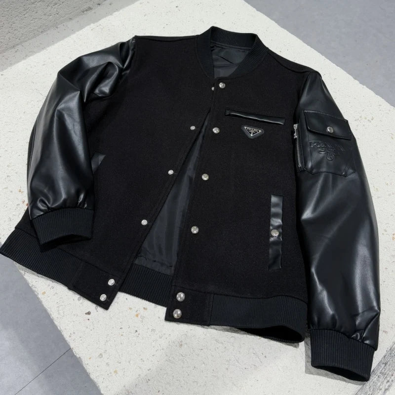 PRA 26ss Men's Dark‑Style Varsity Jacket SJ1326082713
