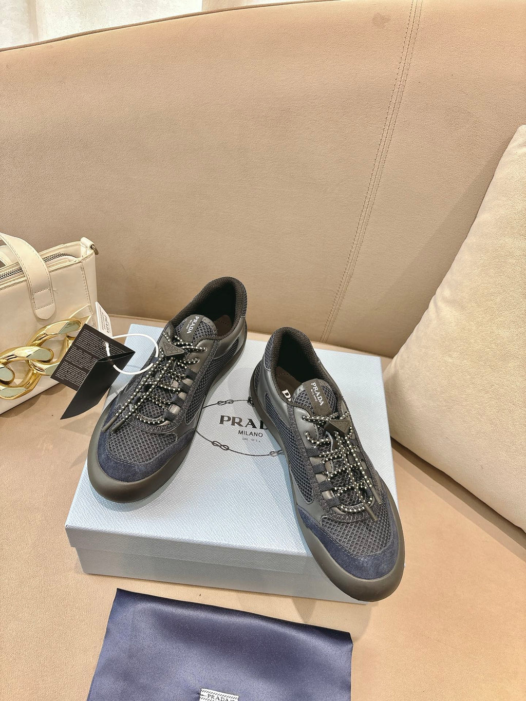 PR Speedrock leather and mesh fabric sneakers 1826051401