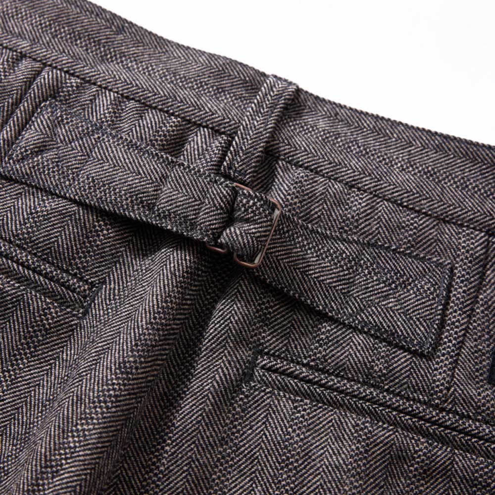 ヴィンテージカジュアル　 ヘリンボーン柄ウールスラックス