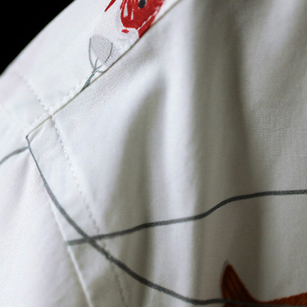 「魚」テンセル総柄半袖アロハシャツ